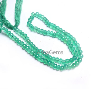 Fine Quality Green Onyx Smooth Rondelle Gemstone Beads, Onyx Beads, Beautiful Green Onyx Plain Roundelle Shape Handmade Beads Jewelry making (AG 12287)