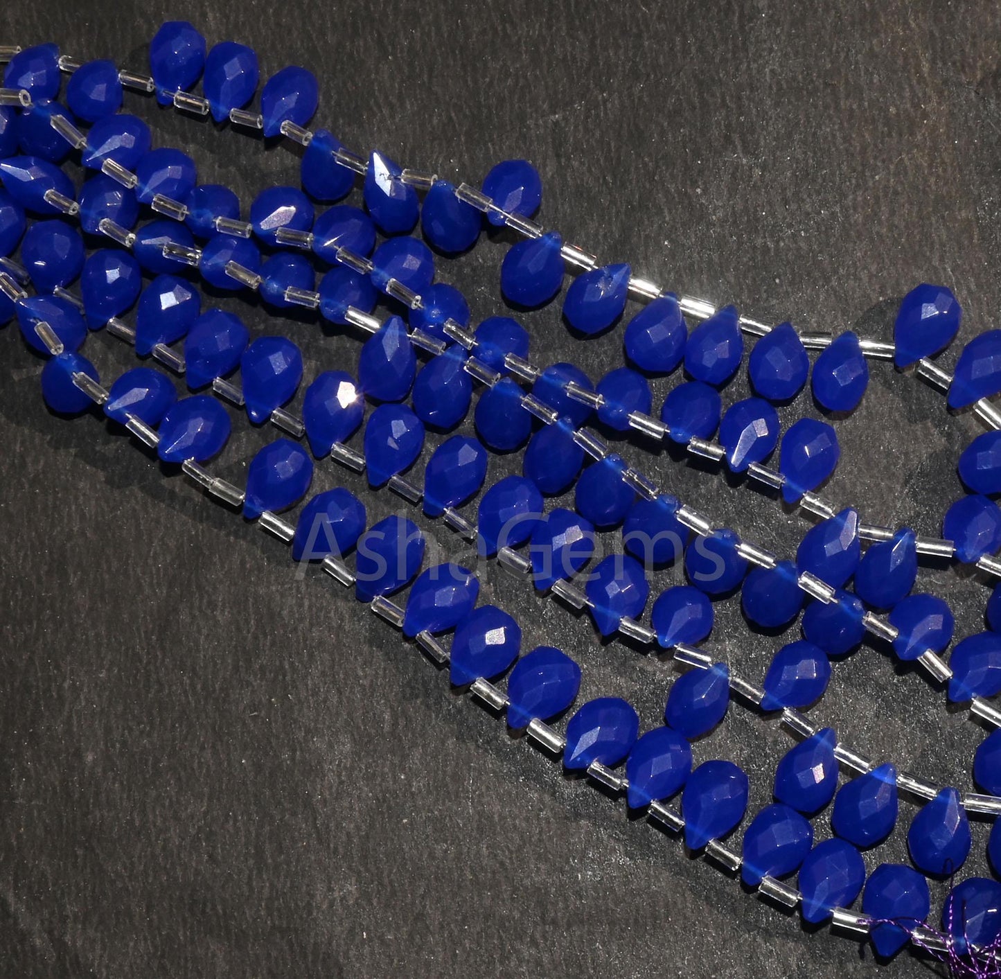 AAA Quality Royal Blue Quartz Hydro faceted Drop Shape Beads, Blue Hydro Faceted Teardrop Briolette Side Dril Bead Jewelry Making Craft SALE (AG 18591)
