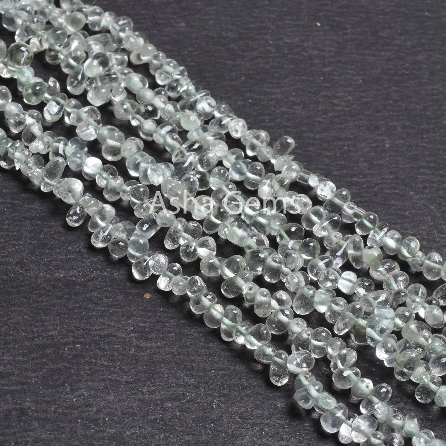 Fine Green Amethyst Smooth Drops Shape Beads,13" Natural Green Amethyst Tiny Teardrop Beads Briolette Amethyst Side Drill Drop Handmade SALE