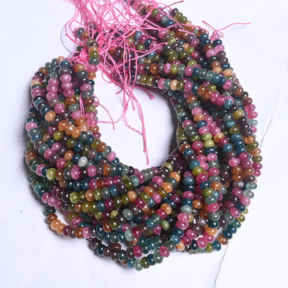 8 mm Beautiful Tourmaline Color jade Quartz Smooth Rondelle Beads,15" Fine Multi Color Shaded Tourmaline Quartz Gemstone Beads Jewelry Craft (AG 12318)