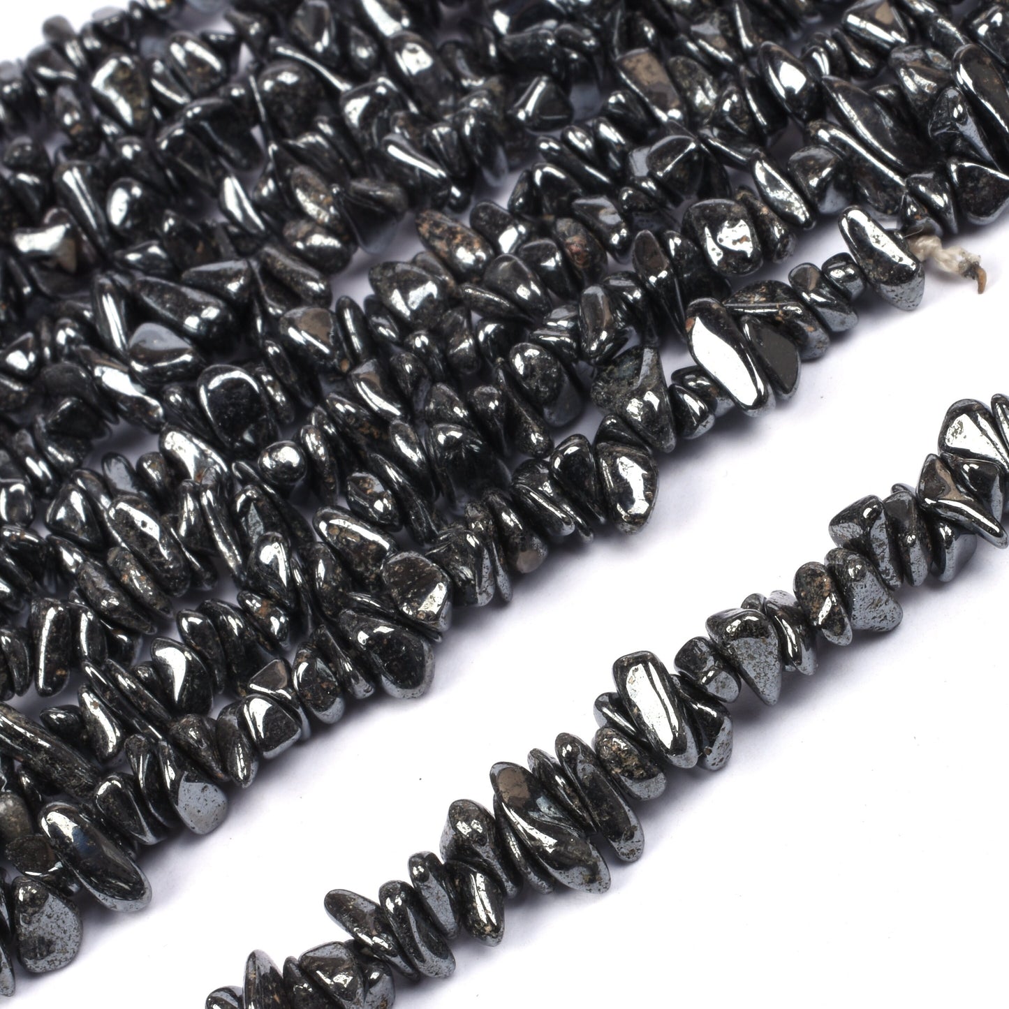34 inch Natural Gun Metal Uncut Chips Raw Gemstone Beads Gunmetal Rough Smooth Nugget Beads, AAA Black Gun metal, Hematite Beads Raw Stones