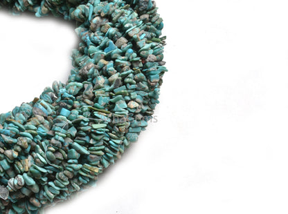 Natural Sleeping Beauty Turquoise Uncut Chip Gemstone Beads,34" Blue Turquoise smooth raw rough Tiny Arizona Turquoise Chip Beads Jewelry