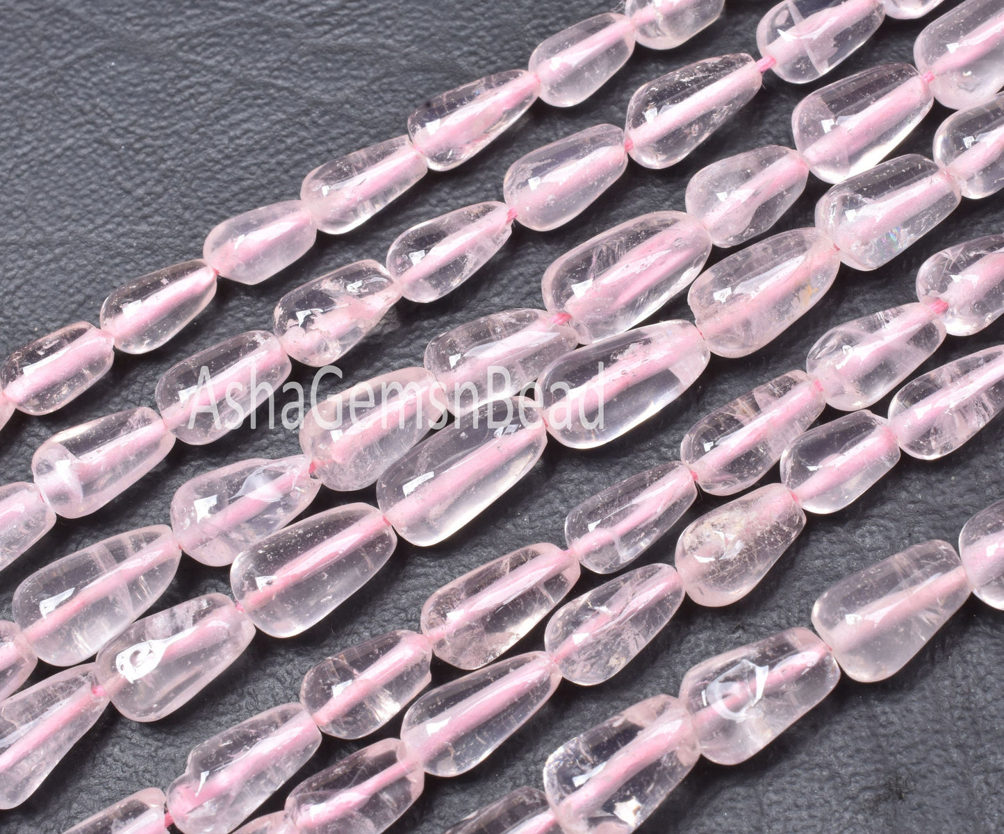 Pretty Pink Rose Quartz Smooth Drops Shape Beads, Natural Rose Quartz Teardrop,14"Strand Rose Quartz Straight Drill Drops handmade Bead SALE