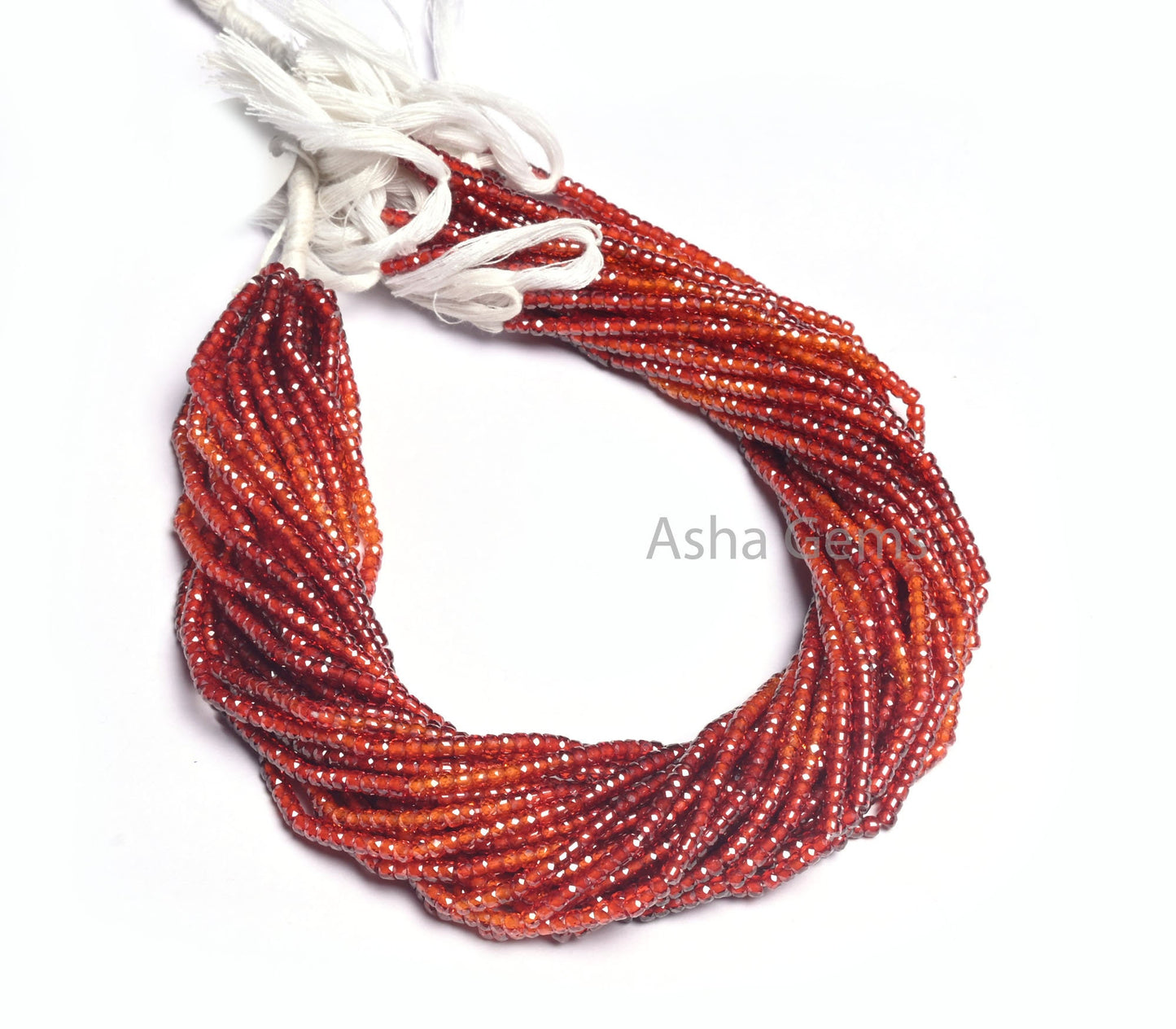 AAA Red Orange Shaded Zircon Micro Faceted Rondelle Gemstone Bead, 13" Strand Red Orange Wine Shaded Machine Cut Bead For Jewelry Craft SALE