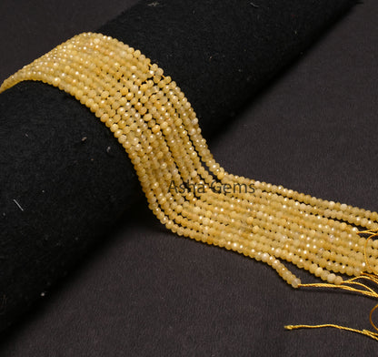 Beautiful Yellow Jade Quartz faceted Rondelle Shape Beads,4.5 mm Fine Jade Quartz machine cut Gemstone Loose Beads Jewelry Making Craft SALE