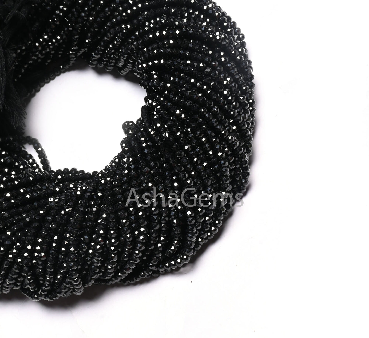Beautiful Natural Black Spinel Rondelle Faceted Micro Cut Gemstone Loose Beads 3 mm AAA Quality Spinel Micro Cut Beads Jewelry Making Crafts
