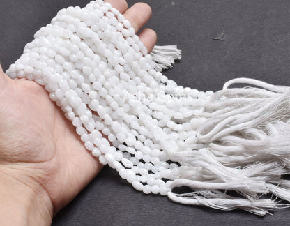 Beautiful White Opal Smooth tiny Nugget Shape Beads,13" White Gemstone Loose Beads, AAA Natural Opal Tumble Handmade Bead Jewelry Craft SALE