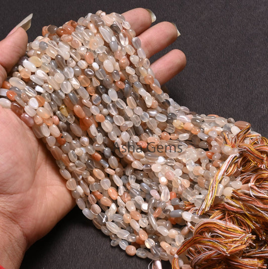 Natural Multi Moonstone Smooth Nugget Gemstone Beads, Multi Color disco Moonstone Tiny Nuggets, Moonstone Handmade Beads Jewelry Crafts SALE (AG 22283)