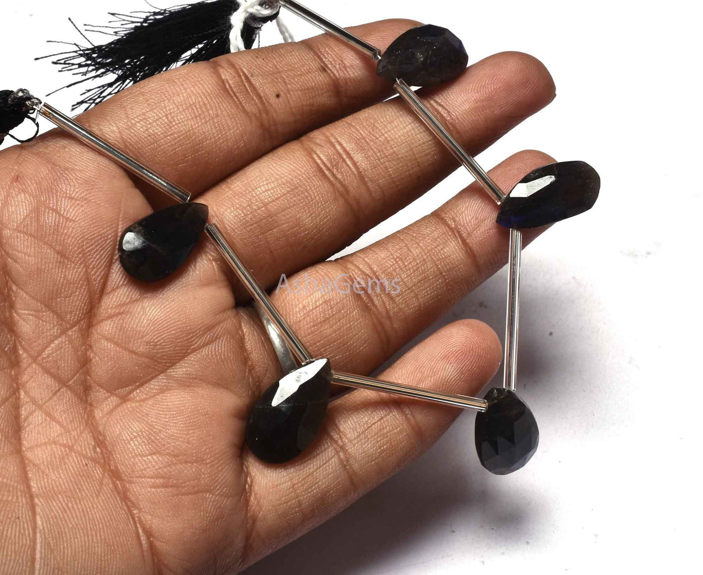 labradorite Faceted pears Shape beads,5 Pc Strand Natural Blue Fire labradorite Beads Black Rainbow Teardrop Briolette Gemstone bead Jewelry