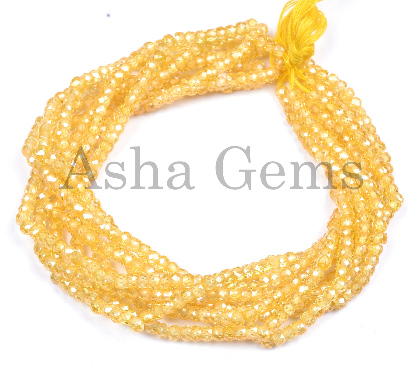 15" Strand Beautiful Yellow Zircon Micro Cut Beads,3 mm AAA pastel Yellow Cubic Zirconia Rondelle Faceted Gemstone Zircon Bead Jewelry Craft