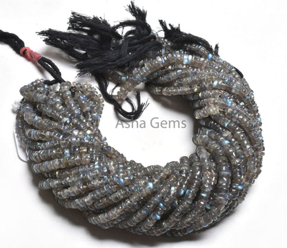 Beautiful Flashy Fire Labradorite Smooth Tyre Gemstone Beads,12" Natural Fire Black Rainbow Smooth Uneven Shape Tyre Handmade Beads Jewelry
