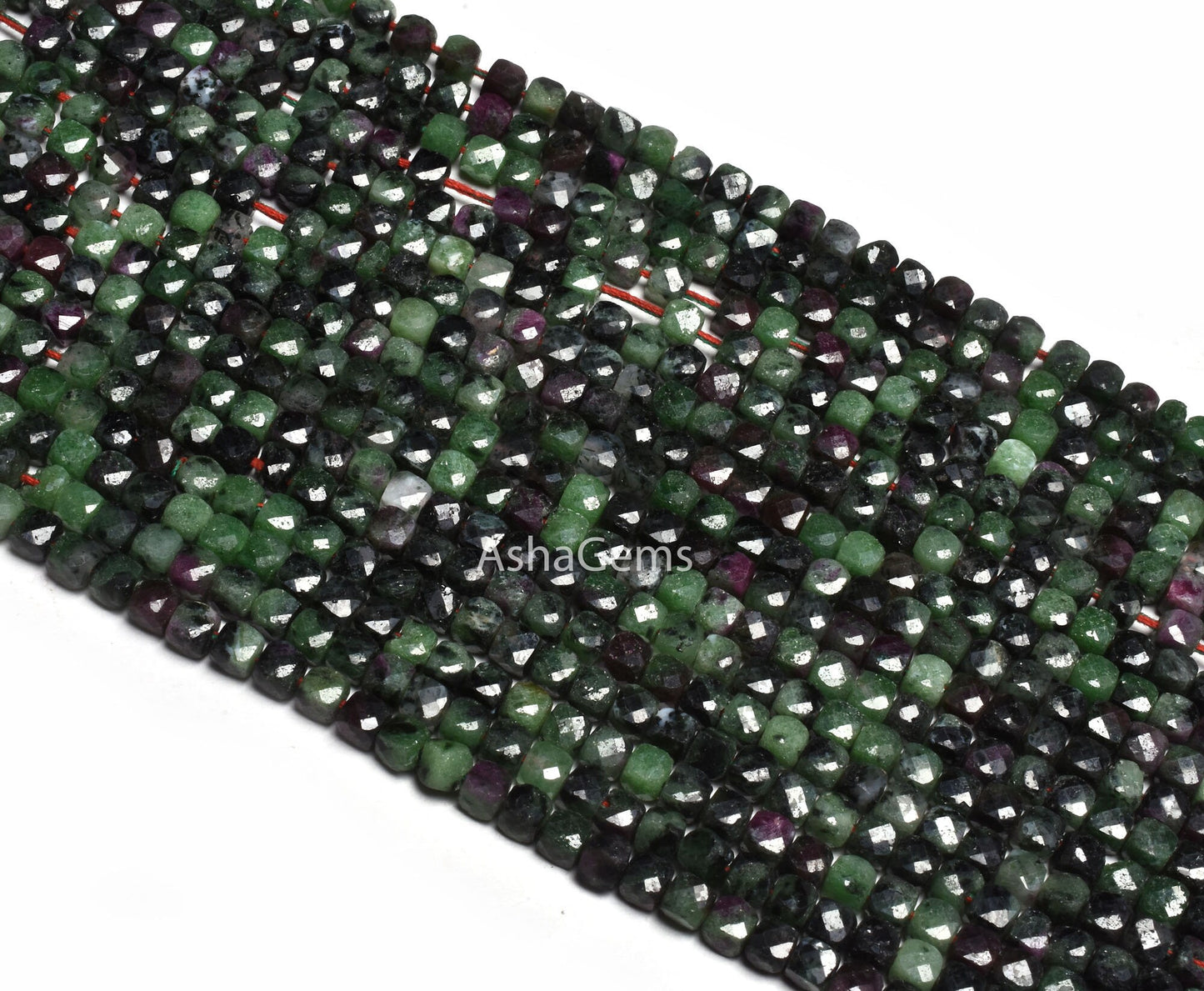 Beautiful Ruby Zoisite Faceted Cube Box Beads, Natural Ruby Zoisite 3D Cube Box Beads,Green Ruby Zoisite Faceted Bedas Tiny, Jewelry Crfats