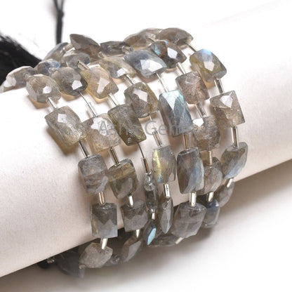 Natural Fire Labradorite Faceted Rectangle Gemstone Beads Flashy Labradorite Fancy Chicklet Shape Briolette Straight Drill Bead Jewelry SALE
