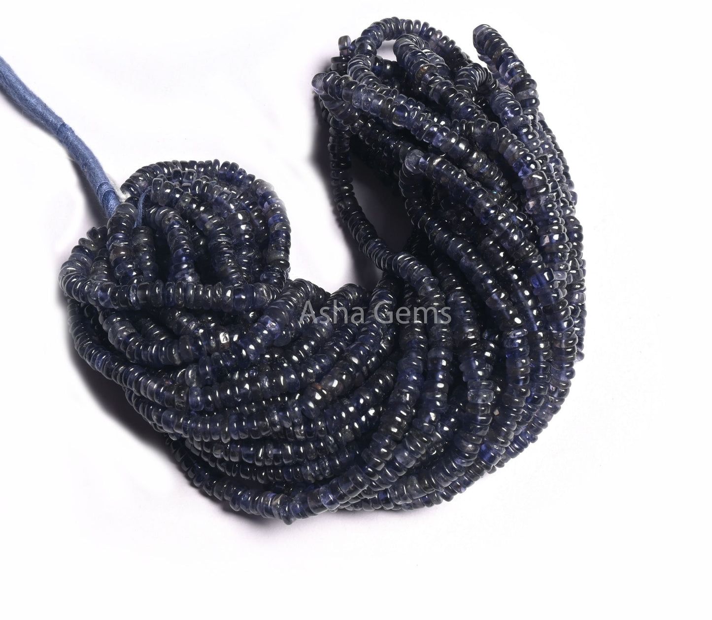 Fine Quality Iolite Smooth Flat Tyre Beads, Natural Blue Iolite Heishi Tyre Gemstone Beads,Iolite Wheel Shape Bead Jewelry Making Craft SALE