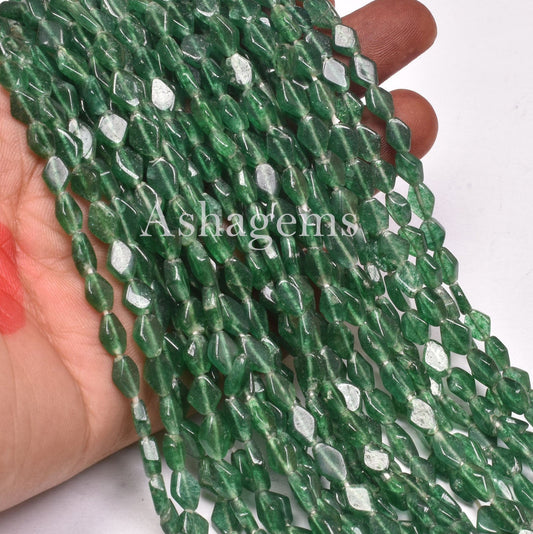 Beautiful Green Mica Fancy Shape Beads,13" Strand, Natural Mica margaj Smooth Rhombus shape Handmade Beads Green Aventurine Bead For Jewelry