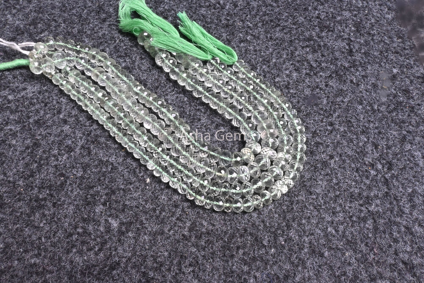 Beautiful Green Amethyst Faceted Rondelle Beads,10"Natural Amethyst Indian Machine Cut Gemstone Center Drill Beads, Green Amethyst Bead SALE