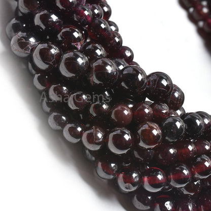 Natural Red Garnet Smooth Round Shape Gemstone Beads, Fine Garnet Beads, Garnet Plain Handmade Round Ball Beads For Necklace Jewelry Making