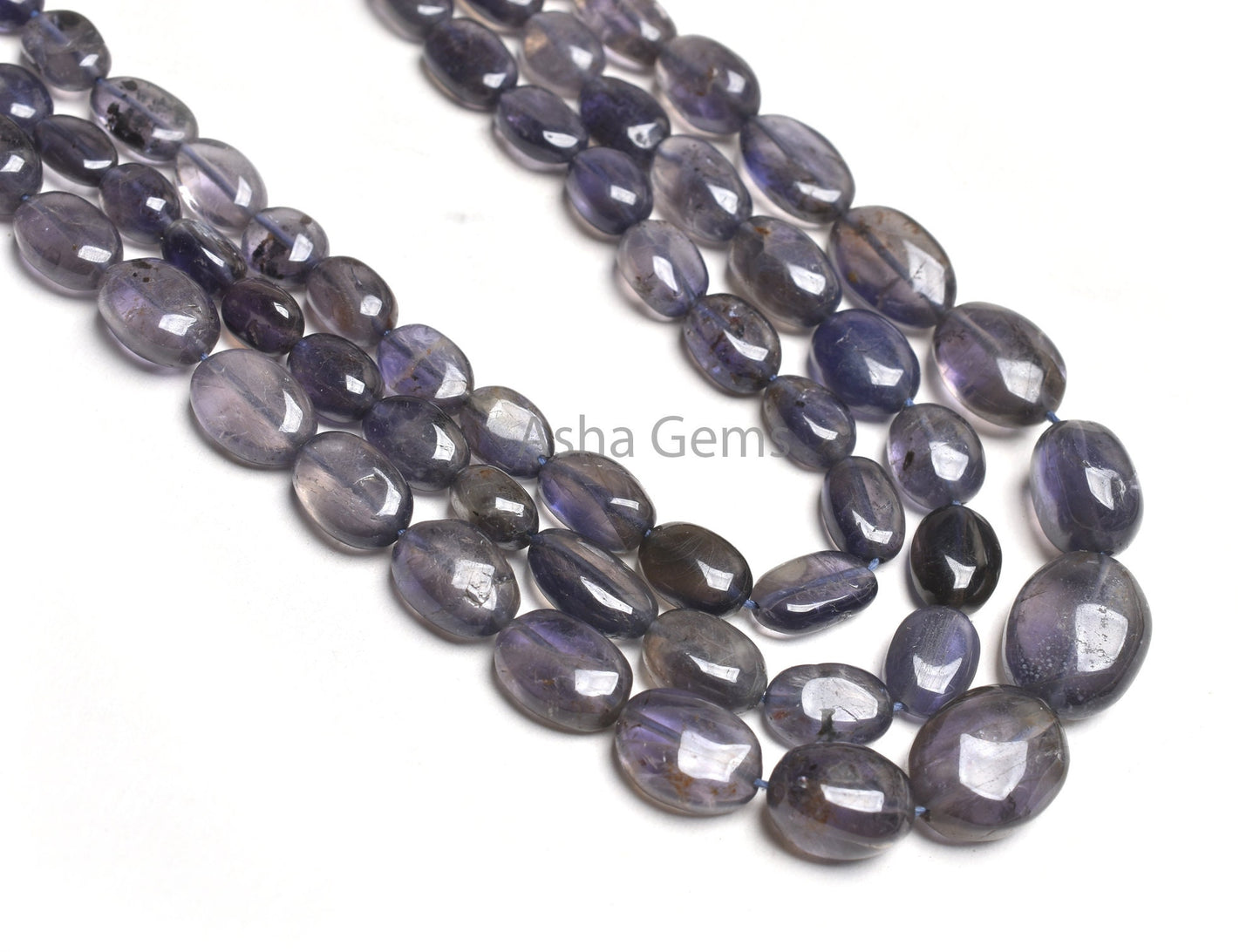 Beautiful Natural Iolite Smooth Oval Handmade Beads,16" Fine Blue Iolite Plain Oval Straight Drill Gemstone Beads, Iolite Beads Jewelry SALE