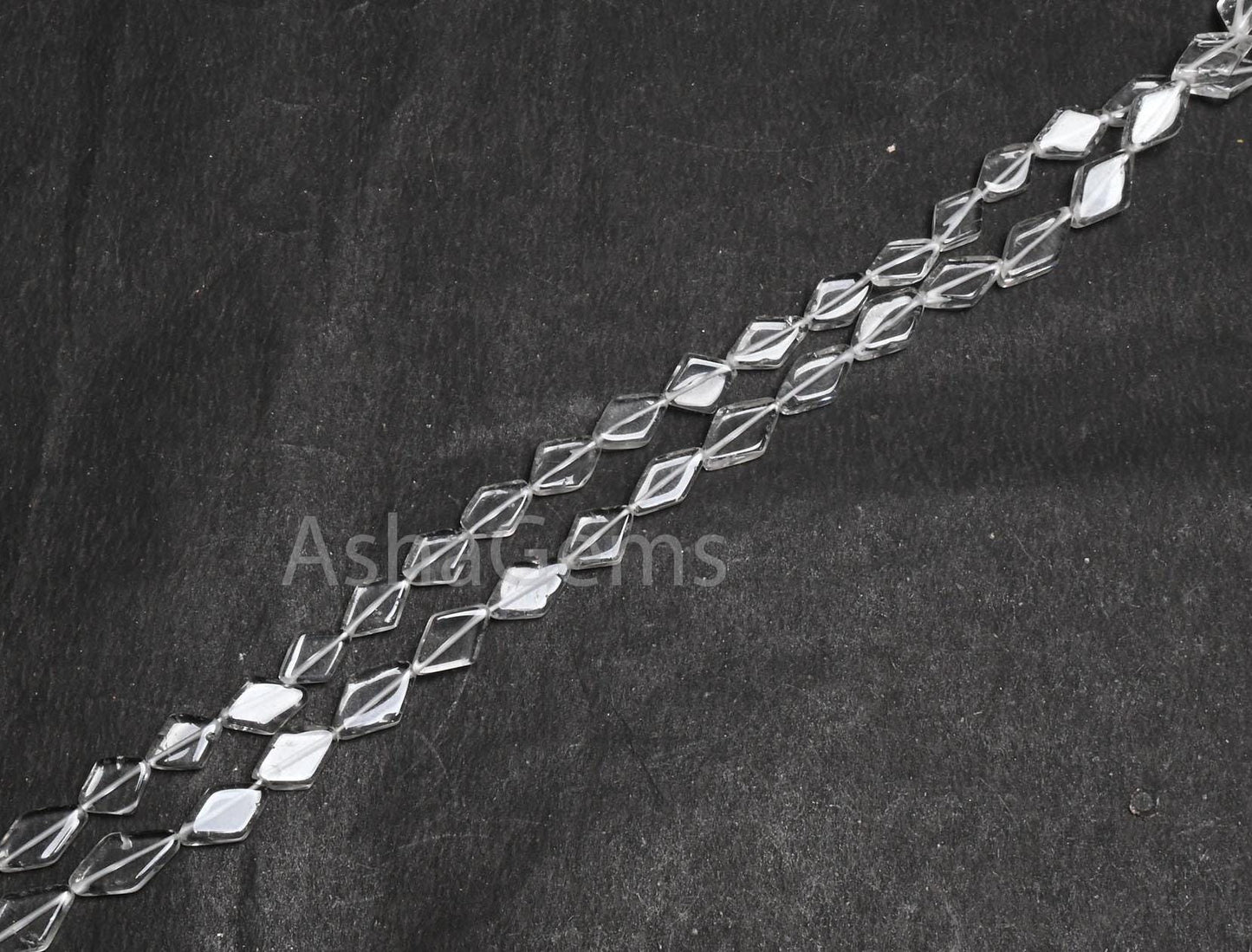Natural Clear Crystal Quartz fancy Kite Shape Handmade Beads,13"White Crystal Quartz Smooth Rhombus Handmade Beads Jewelry Making Craft SALE
