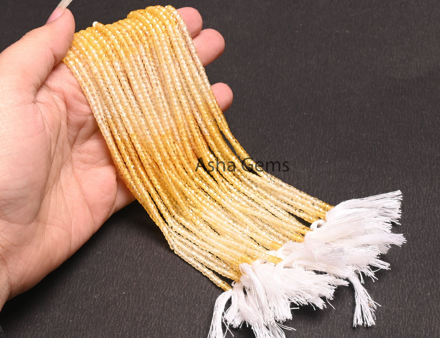 Beautiful Yellow Shaded Zircon Faceted Beads, Cubic Zircon beads,3mm Zircon Micro Machine Cut Rondelle Gemstone Beads Jewelry Craft Necklace