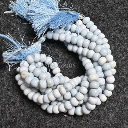 Fine Light Pigeon Blue Opal Smooth Rondelle Beads, Blue Oregon Opal Plain Handmade Gemstone Beads, Opal Beads Jewelry Making Handicraft SALE