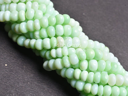 Amazing Parrot Green Opal Smooth Gemstone Beads, Pistachio Green Opal Plain Handmade Uneven Rondelle Bead Pastel Opal Beads For Jewelry SALE