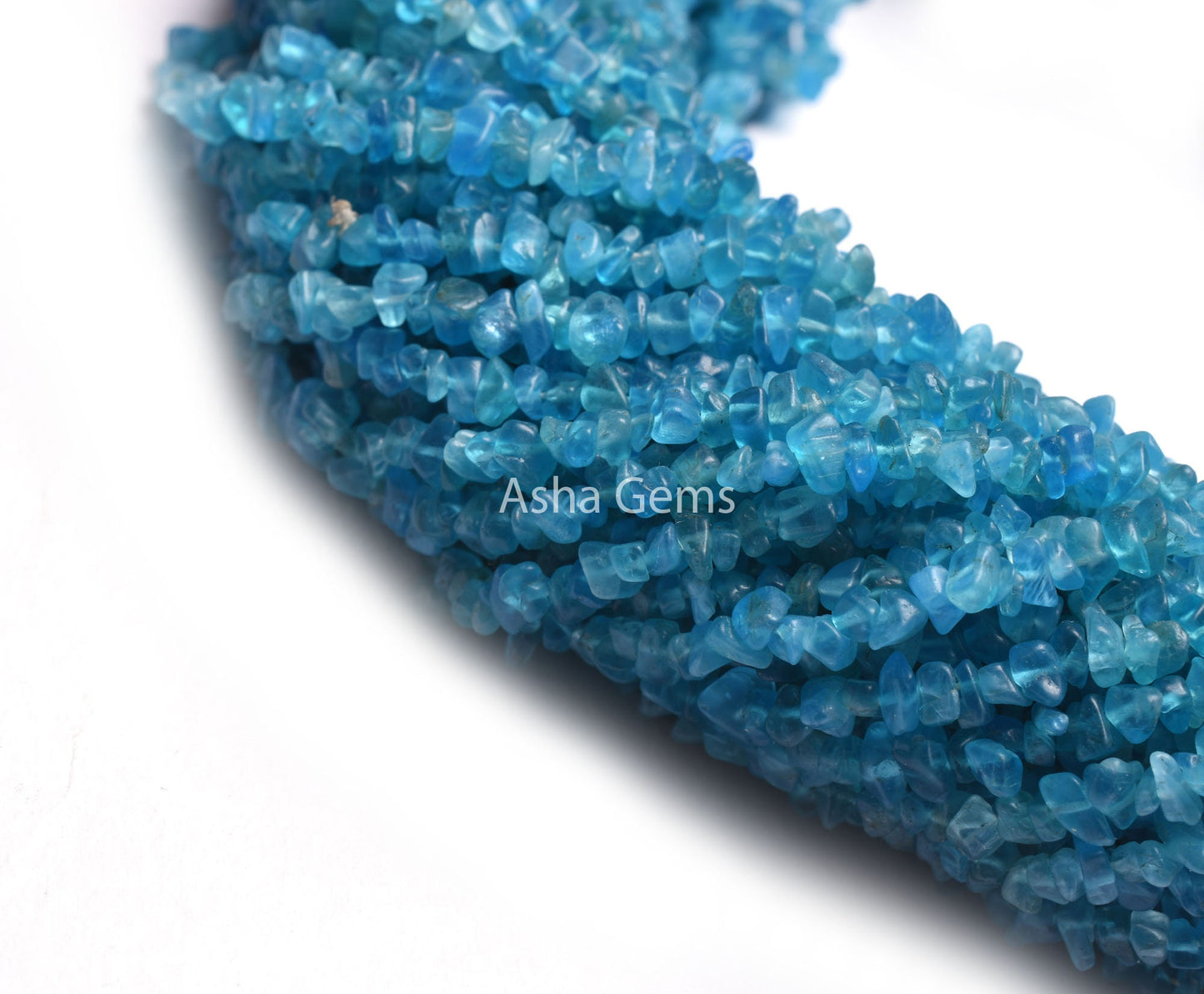 34"Strand Natural Neon Apatite Gemstone Uncut Chips Raw Beads, Blue Neon Apatite Rough Smooth Nugget Beads, Fine Quality Apatite Chips SALE