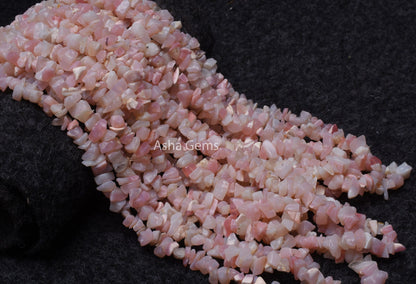 34" Strand Pink Opal Uncut Chips Raw Gemstone Beads, Fine Quality Opal Rough Smooth Raw Beads Uncut Chips, Pink Opal Bead Jewelry Craft Sale