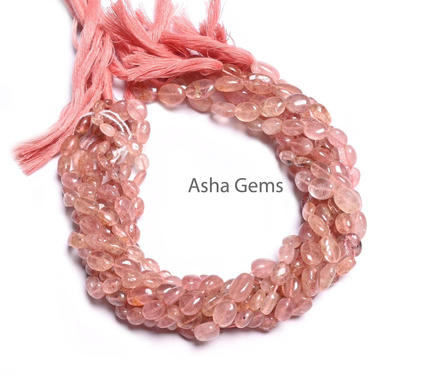 Natural Red Strawberry Quartz Smooth Oval Shape handmade Gemstone Beads,12.5" Shaded Red Strawberry Quartz Oval Beads For Jewelry Craft SALE