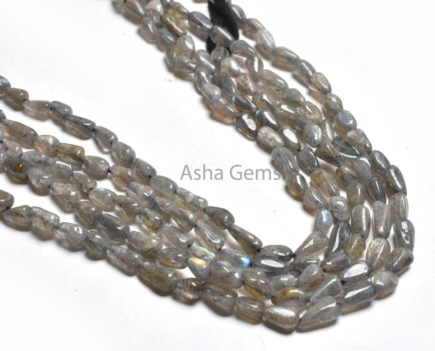 Natural Blue Fire Labradorite Smooth Drops Beads, Labradorite handmade Straight Drill Teardrop Beads,13" Black Rainbow Drops, Jewelry Crafts