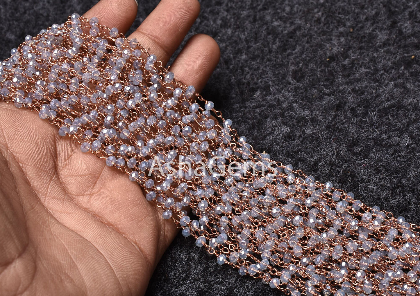 Beautiful Rainbow Moonstone Hydro Silver Coated Faceted Beads Rosary Chain By Feet,3mm Copper Plated Wire Wrap Bulk Chain For Jewelry Making