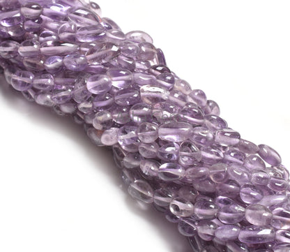 13" Beautiful Pink Amethyst Smooth Nugget Shape Bead,5-8.5mm Fine Pink Amethyst Tiny Tumble Straight Drill handmade Beads Jewelry handicraft