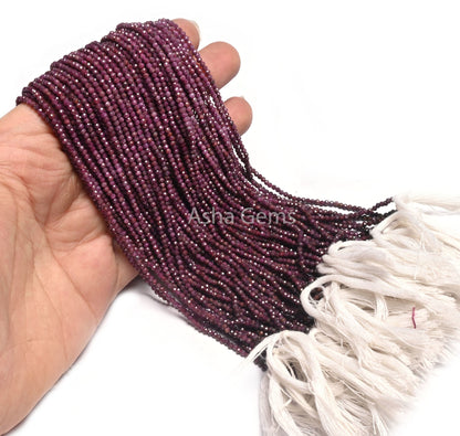 Genuine Red Ruby Micro Cut Faceted Rondelle Shape Tiny Beads,2 mm Shaded Red Ruby machine Cut Gemstone Beads,Fine Ruby Beads Jewelry Crafts