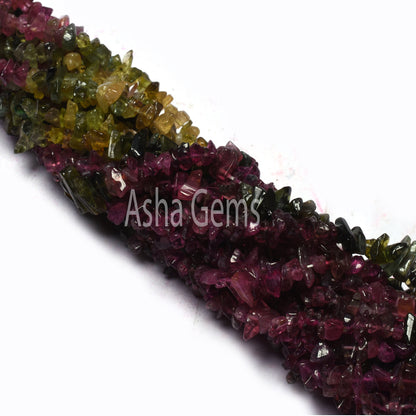 34" Strand Natural Multi Tourmaline Uncut Chips Gemstone Beads, Tourmaline Smooth Raw Rough Tiny Nuggets Beads, Fine Tourmaline Beads Sale
