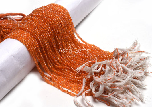 AAA Carnelian Smooth Round Ball Gemstone Beads,13" Strand Orange Carnelian Beads, Natural Carnelian Round Shape Bead Jewelry Handicraft SALE