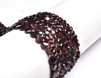 Beautiful Garnet Faceted Hexagon Shape Gemstone beads,13" Strand Natural Red Garnet Table Cut Flat Hexagon Beads, Garnet Fancy beads Jewelry