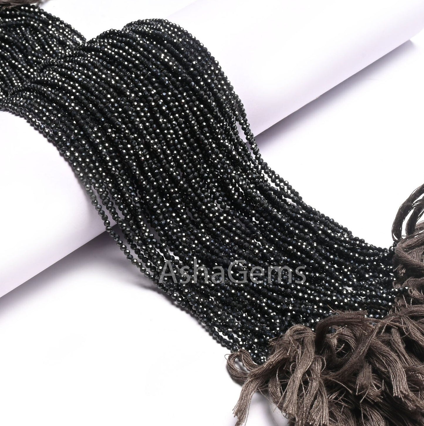 AAA Spinel Grey Coated Faceted Micro Cut Rondelle Gemstone Loose Beads,2.2 mm Black Spinel Diamond Coated Machine Cut Spinal Beads Jewelry