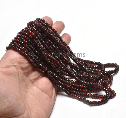 Natural Red Garnet Smooth Rondelle Beads,16 inch Strand Garnet Beads, Garnet Plain handmade Gemstone Beads Jewelry Makings Handicraft SALE