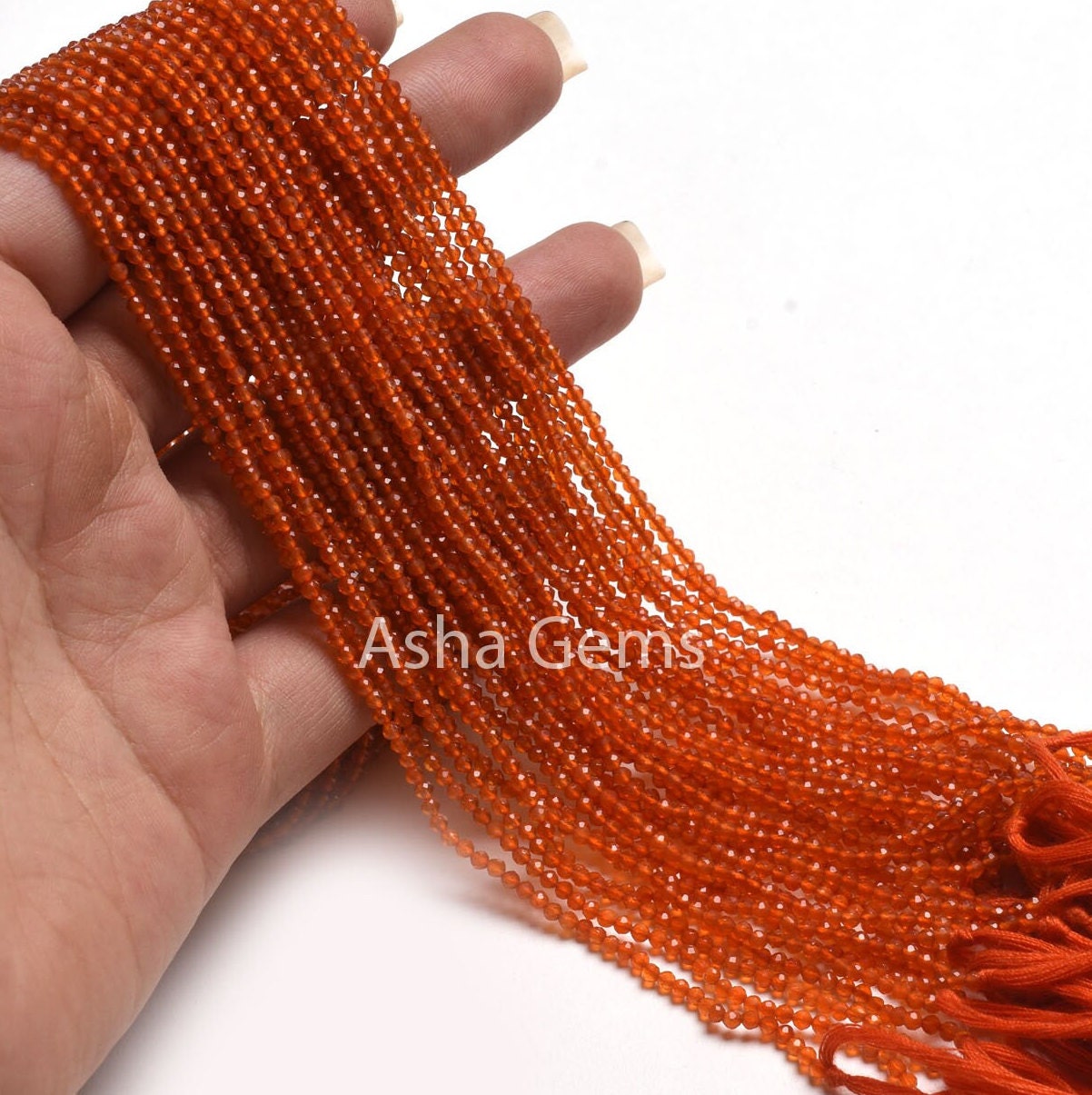 2.25 mm Top Quality Carnelian Faceted Rondelle Beads, Natural Orange Carnelian Machine Cut Beads, Carnelian Bead Micro Cut Gemstone Jewelry