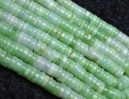 AAA Shaded parrot Green Opal Smooth heishi Tyre Gemstone beads,8 mm Opal Plain Wheel shape beads, Green Opal Smooth flat tyre beads Jewelry
