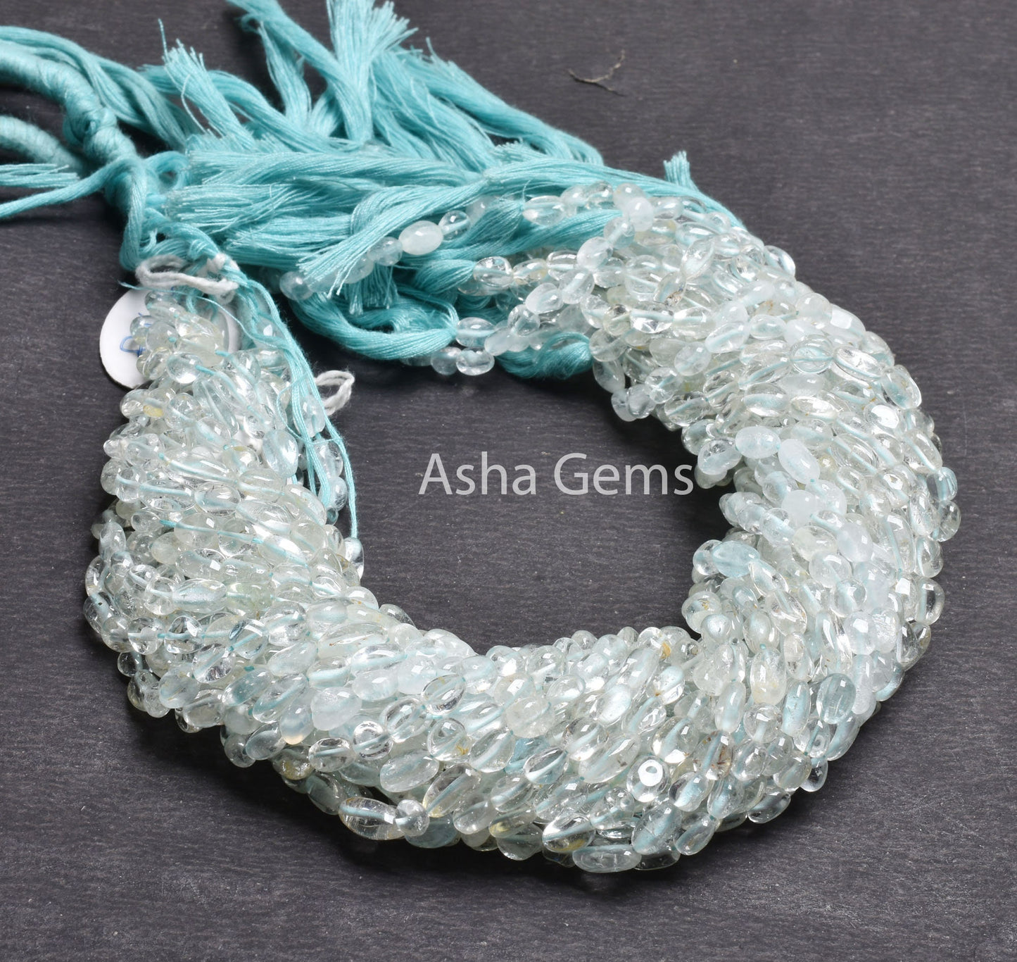 13" Natural Blue Aquamarine Smooth Nugget Shape Gemstone Beads,Beautiful Aquamarine Handmade Beads Tumble Straight Drill Bead Jewelry Making