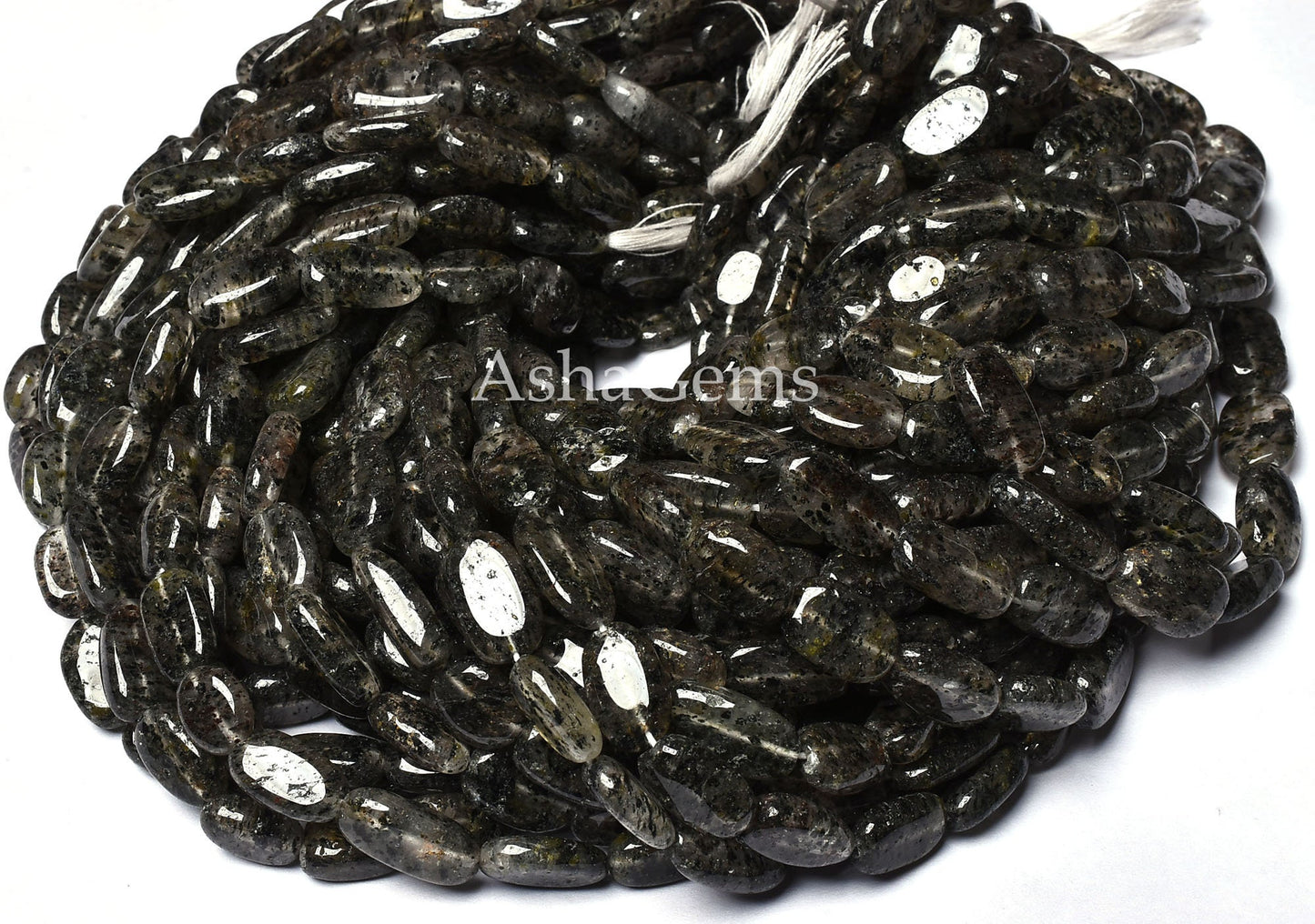 Amazing Black Dot Quartz Smooth Uneven Oval Shape Gemstone Beads, Black Dot Quartz Plain Oval Beads, Quartz Handmade Loose Beads For Jewelry