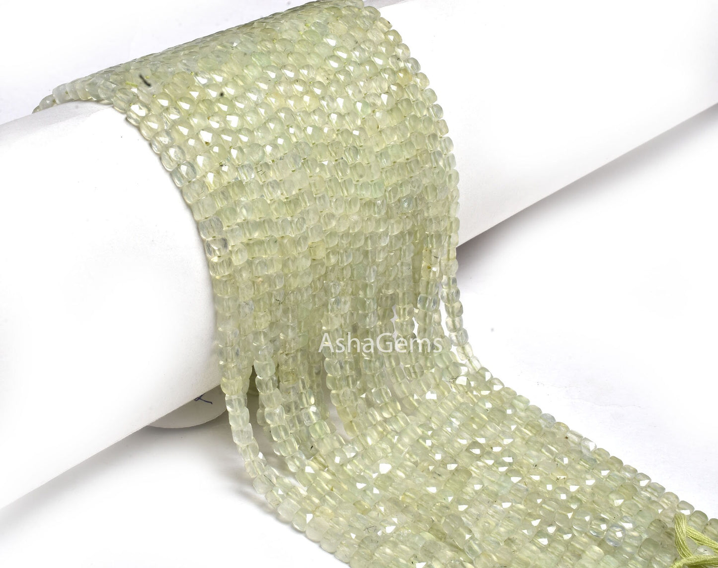 Beautiful Prehnite Faceted 3D Cube Box Beads,13" Strand,4mm, Beautiful Green Prehnite Box Shape Beads,Prehnite Loose Bead Jewelry Craft SALE