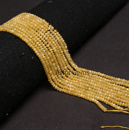 Beautiful Yellow Jade Quartz faceted Rondelle Shape Beads,4.5 mm Fine Jade Quartz machine cut Gemstone Loose Beads Jewelry Making Craft SALE