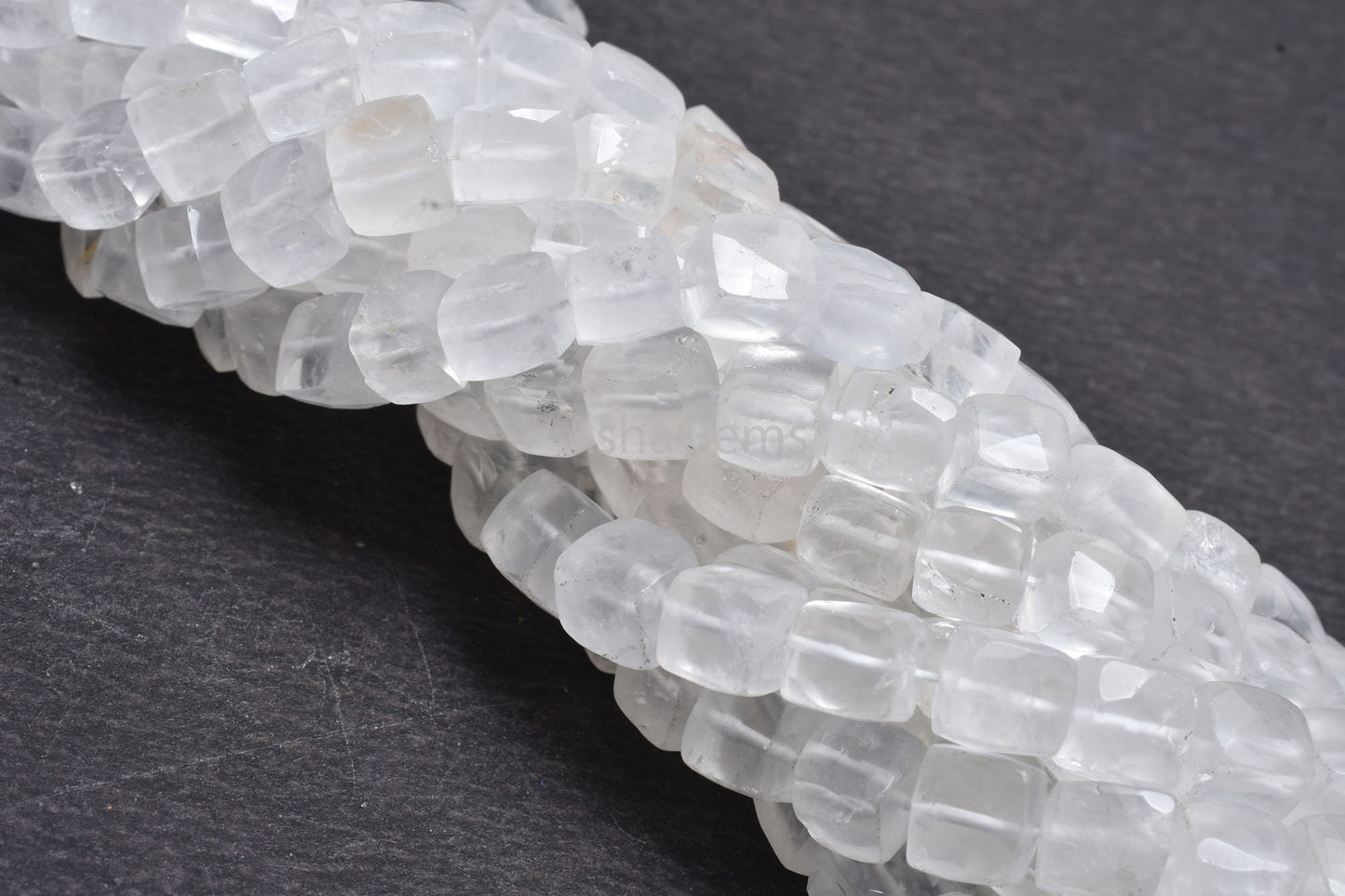 White Crystal quartz faceted 3D Cube Box Beads, Natural Crystal beads,8" Crystal faceted Cube Box Gemstone Beads Jewelry Making Crafts SALE