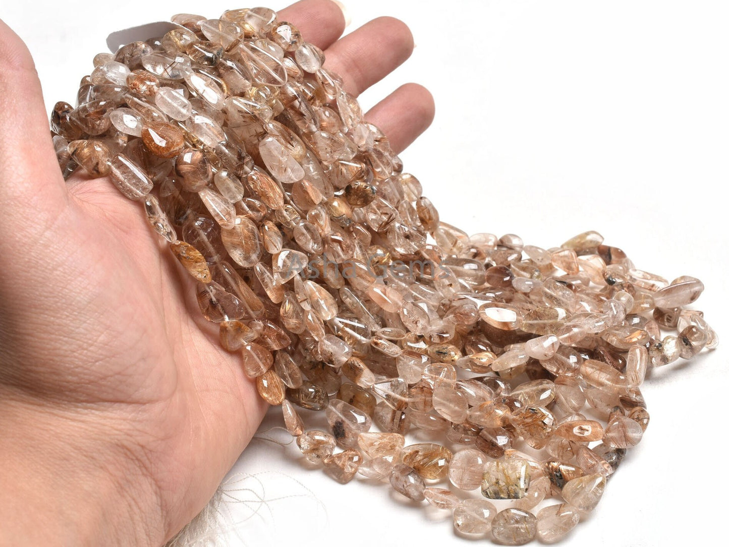 Beautiful Copper Rutile Smooth Nugget Gemstone Beads, Shaded Rutile Plain Handmade Tumble Beads, Natural Rutilite Beads Jewelry Crafts SALE