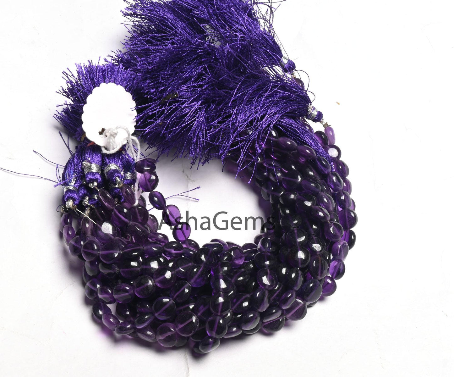 Fine Quality Purple Amethyst Smooth Puff Coin Gemstone Beads,8" Natural amethyst Beads, Amethyst Plain Handmade Coin Shape Bead Jewelry SALE