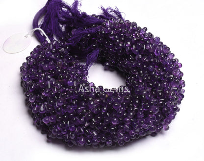 Beautiful Purple Amethyst smooth Drops Shape gemstone Beads,13"Strand Natural African Amethyst Side Drill Plain Teardrop Handmade Beads SALE