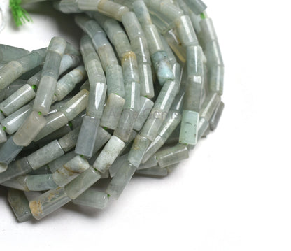9" Natural Green Aventurine Smooth Pipe Shape Beads,5-11mm Angoori Margaj Plain Handmade Fancy Tube Shape Straight Drill Gemstone Beads SALE