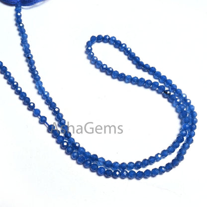 Amazing Blue Chalcedony Quartz Micro Cut Rondelle Gemstone Tiny Beads, 2.5 mm Top Quality Neon Blue Quartz Beads Necklace Jewelry Craft SALE